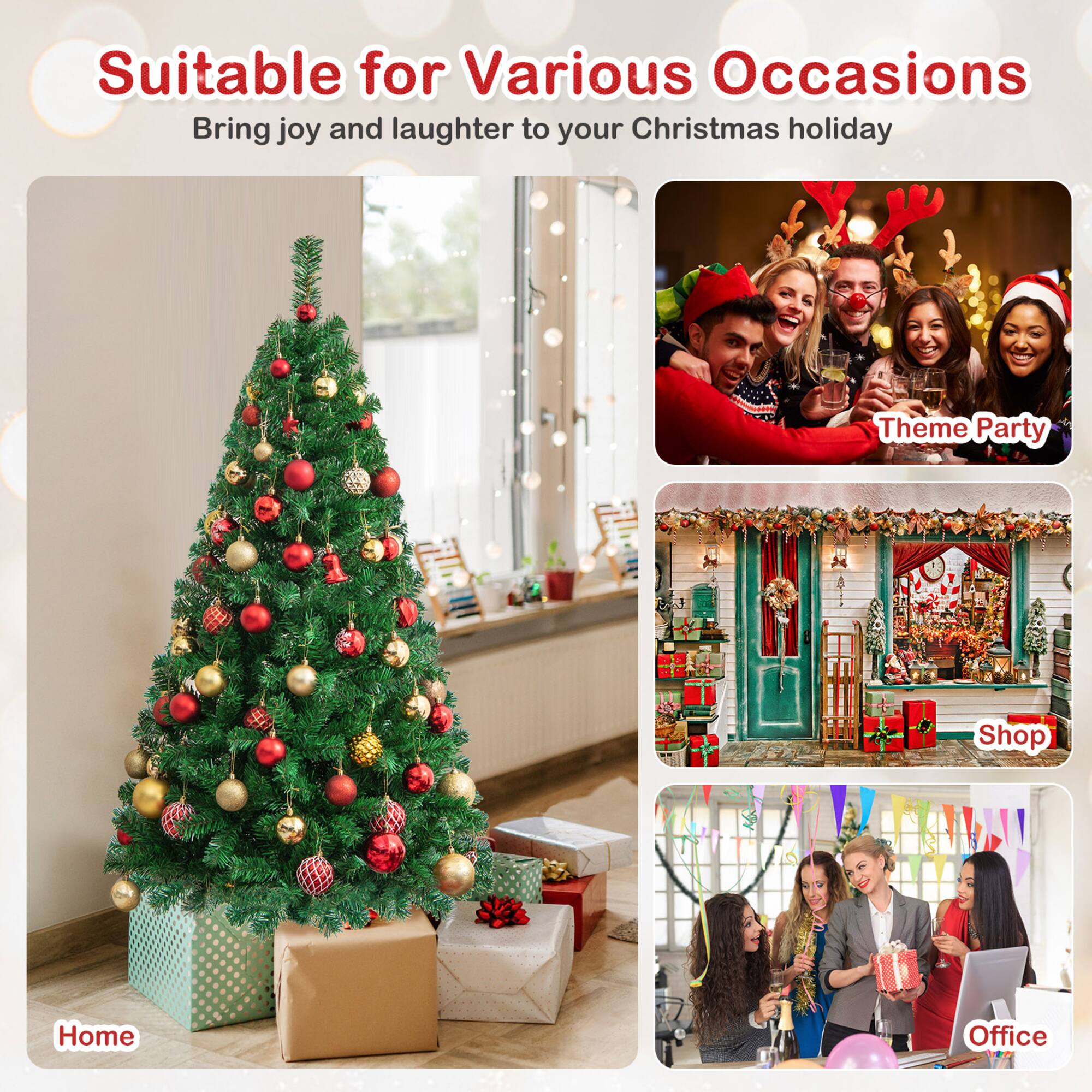 Costway 5ft. Unlit Pine Artificial Christmas Tree